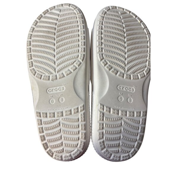 Crocs White Slide Sandals Size 8 Womens - Picture 5 of 5